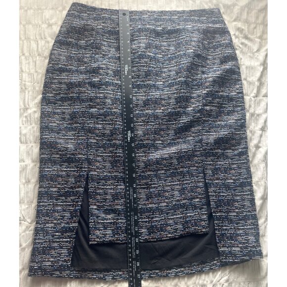 Halogen Womens Textured Pencil Skirt Size 12 Blue/Black Polyester - Picture 9 of 9